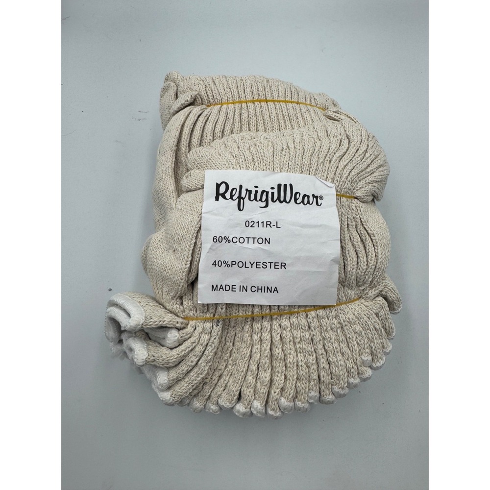 NWT RefrigiWear 0211R-L Lightweight String Glove Liner Unisex White - Pack of 12